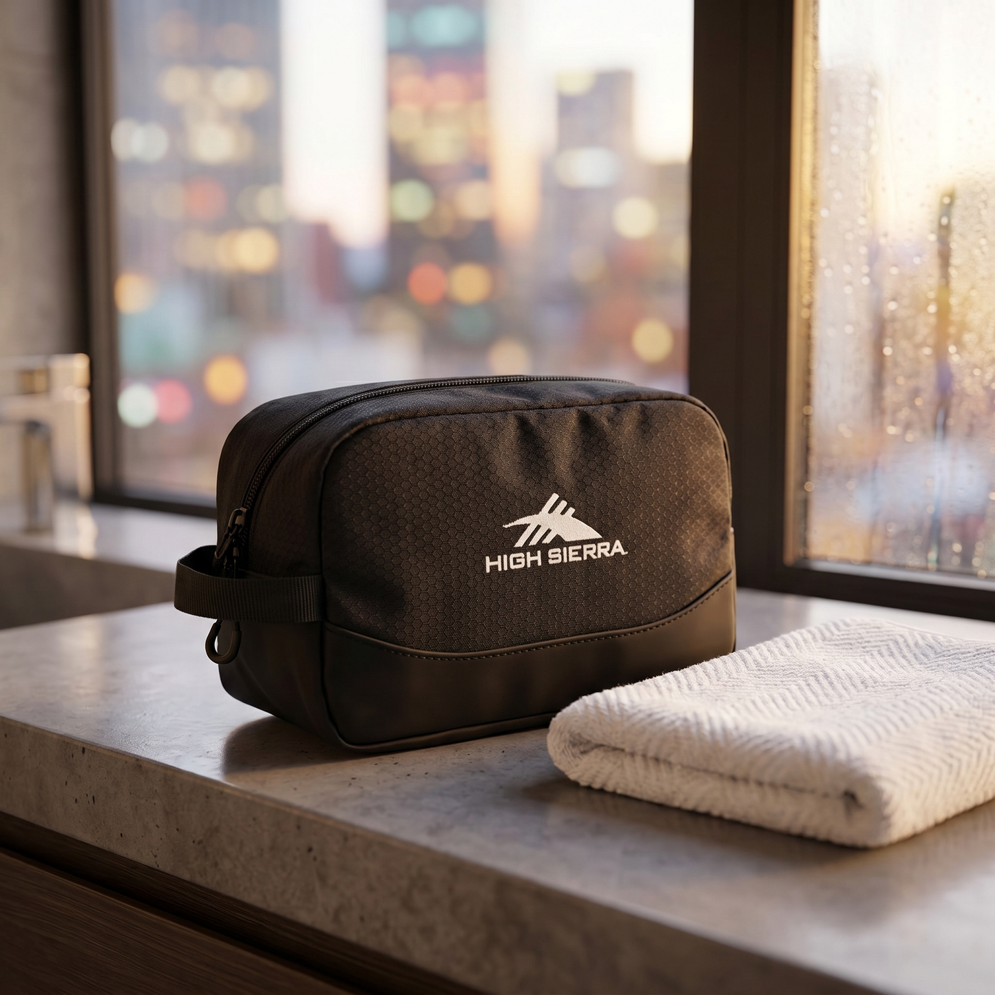 High Sierra x Atley James Honeycomb Toiletry Bag black - lifestyle