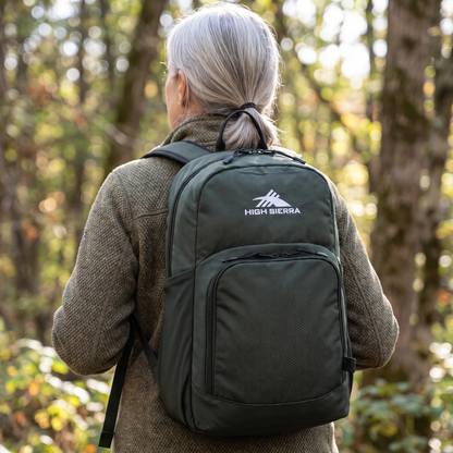 High Sierra x Atley James Honeycomb Backpack green - forest lifestyle