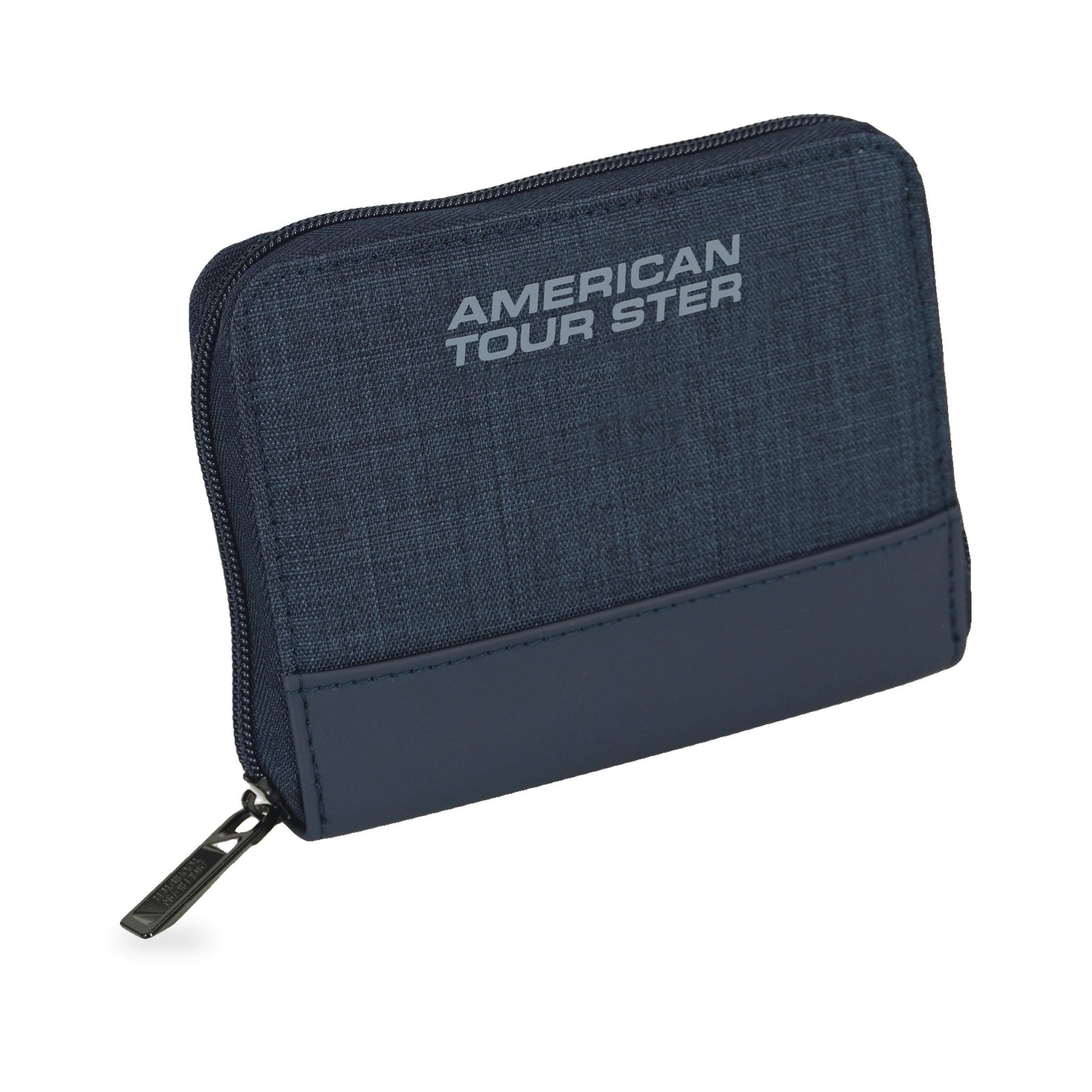 American Tourister x Atley James Passport Wallet navy - three-quarter view