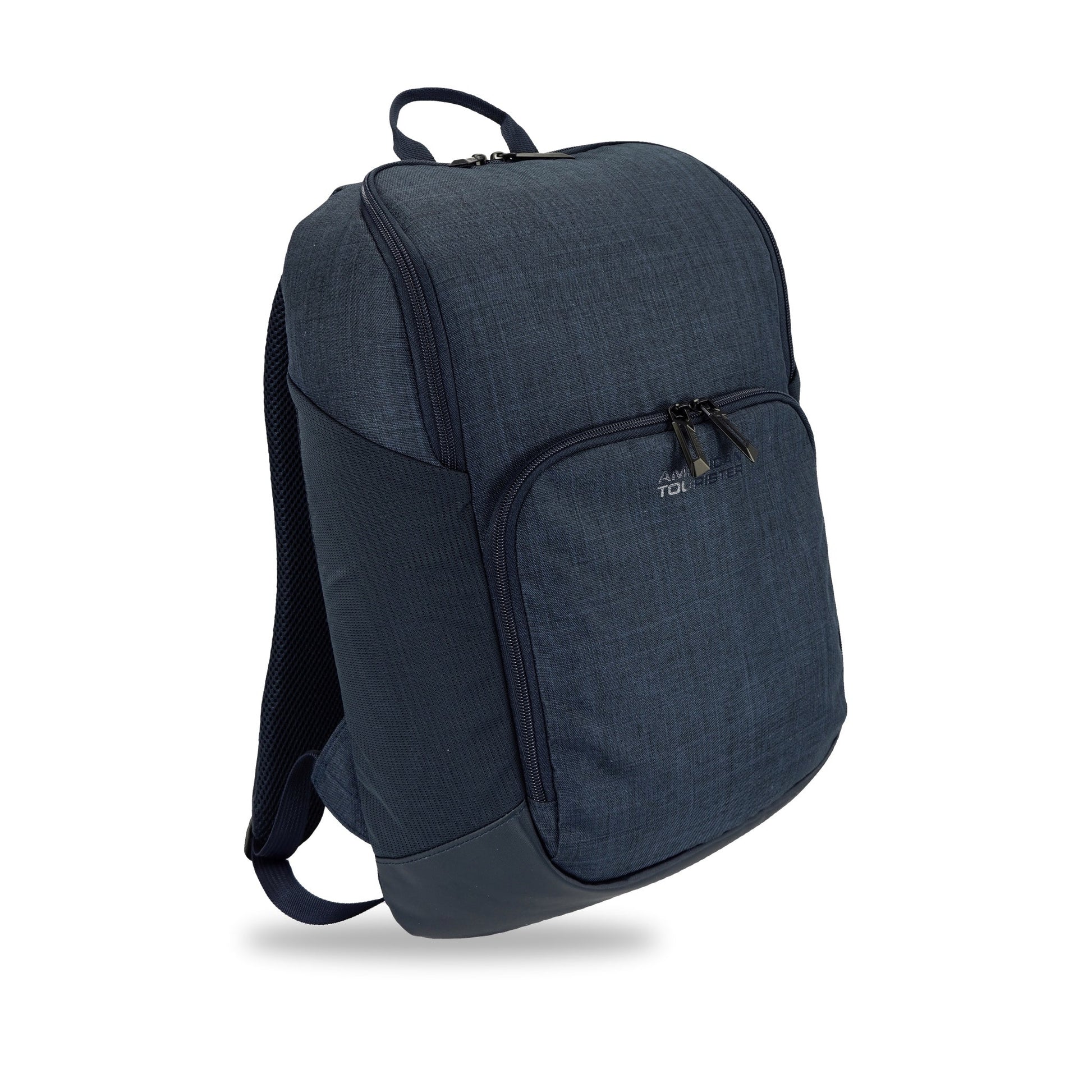 American Tourister x Atley James Slim Backpack navy - three-quarter view