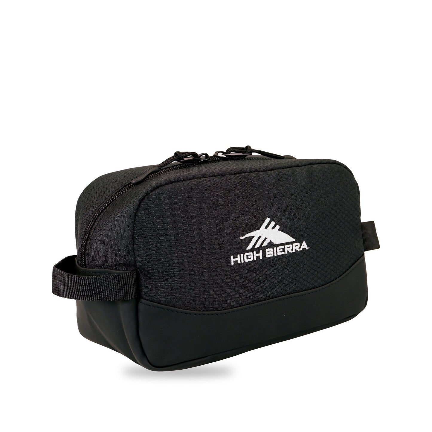 High Sierra x Atley James Honeycomb Toiletry Bag black - three-quarter view