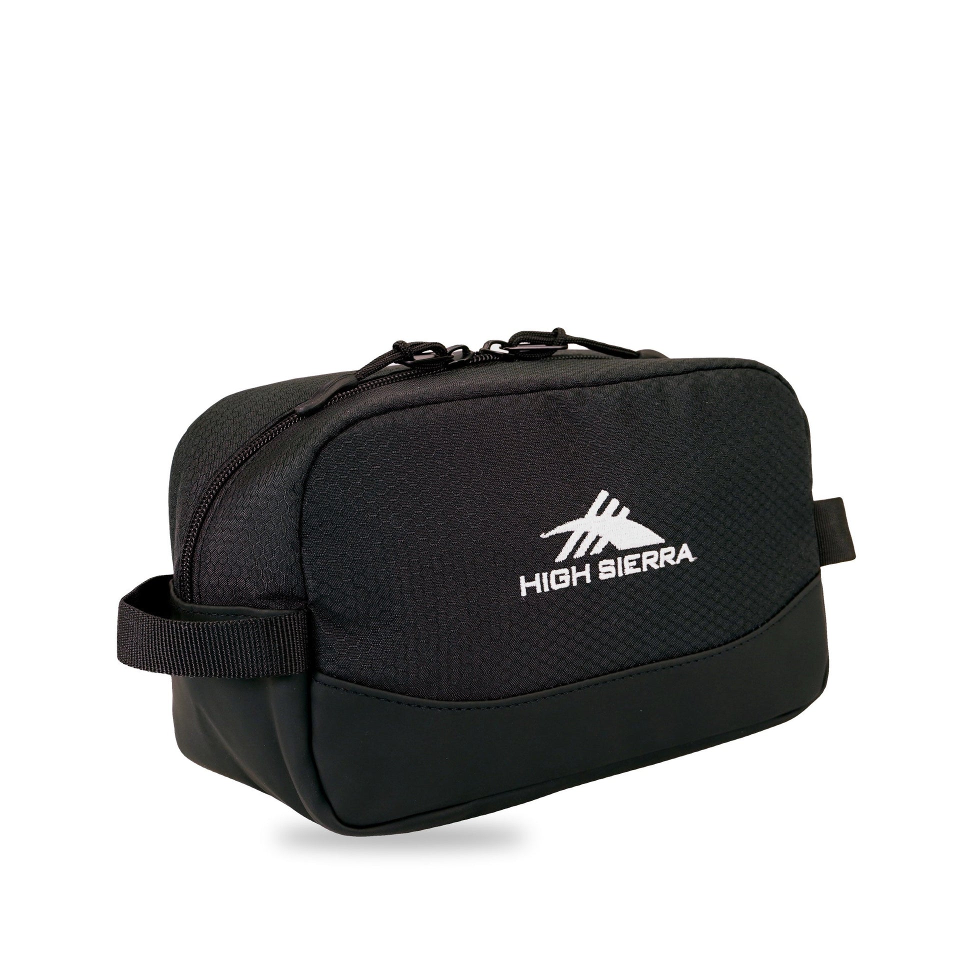 High Sierra x Atley James Honeycomb Toiletry Bag black - three-quarter view