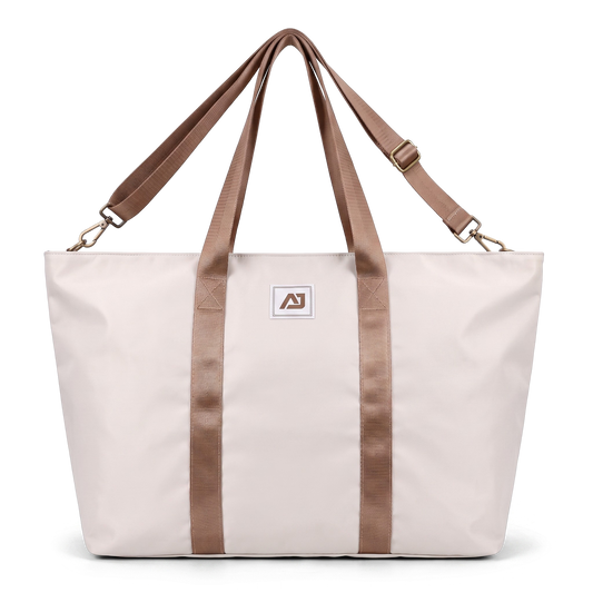 COLEY TOTE - WHITE/BROWN