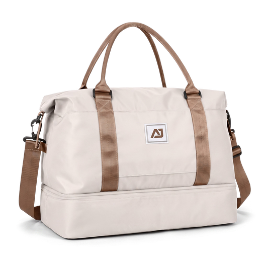 COLEY WEEKENDER - WHITE/BROWN