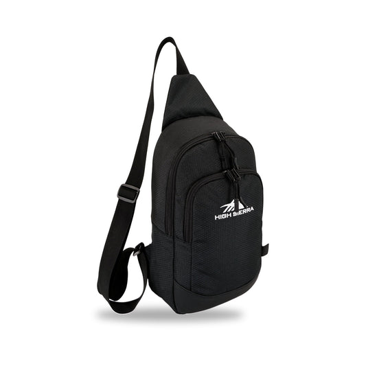 High Sierra x Atley James Honeycomb Sling Bag black - three-quarter view