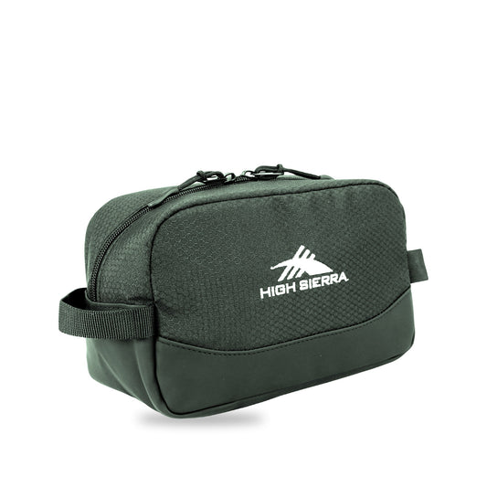 High Sierra x Atley James Honeycomb Toiletry Bag green - three-quarter view