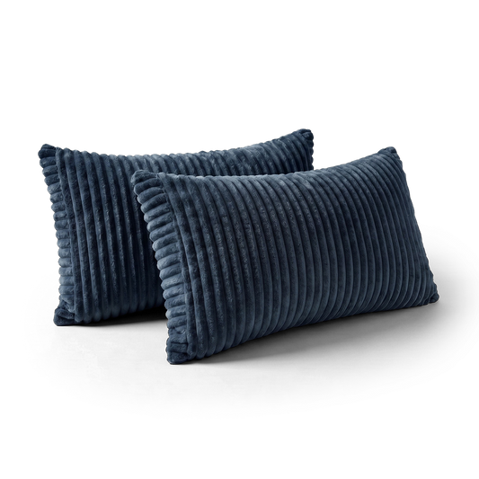 Corduroy 2pc Pillow Set - Dark Blue