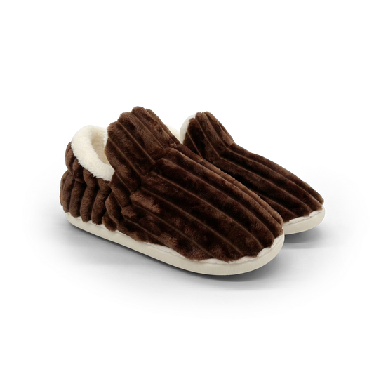 Corduroy Slippers - Dark Brown