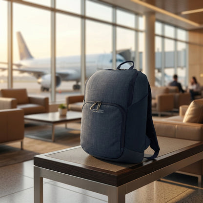 American Tourister x Atley James Slim Backpack navy - airport lifestyle